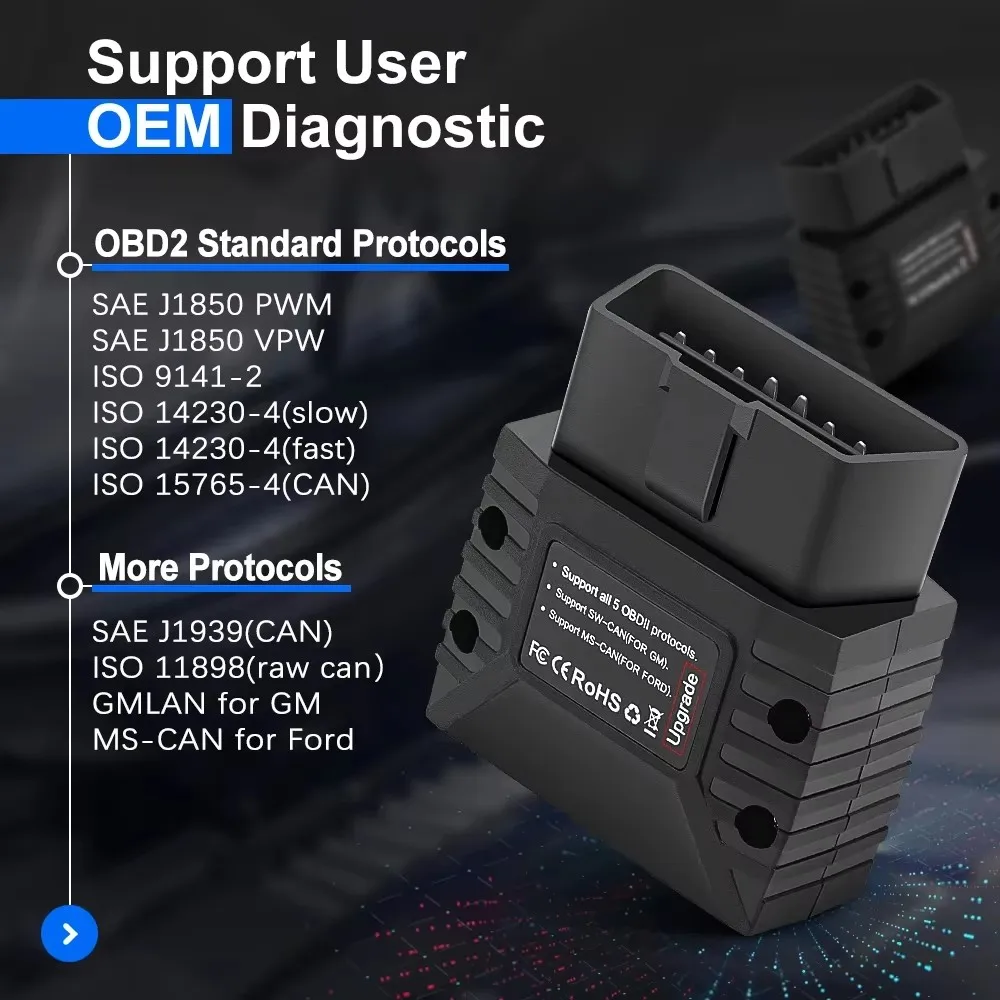 Фото Диагностический сканер Vgate VLinker MC BT3.0/MC+ Bluetooth 4.0 V2.2 OBD для автомобилей, совместимый с iOS и Android, PK V1.5 ELM327 №2