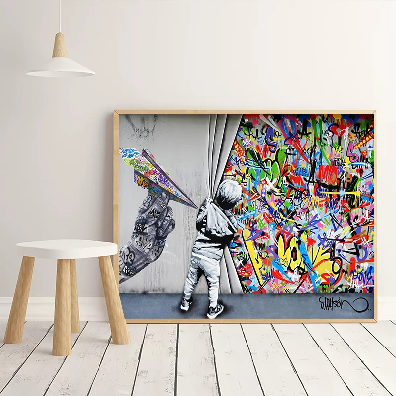 Граффити Бэнкси настенная Картина на холсте постеры принты абстрактные