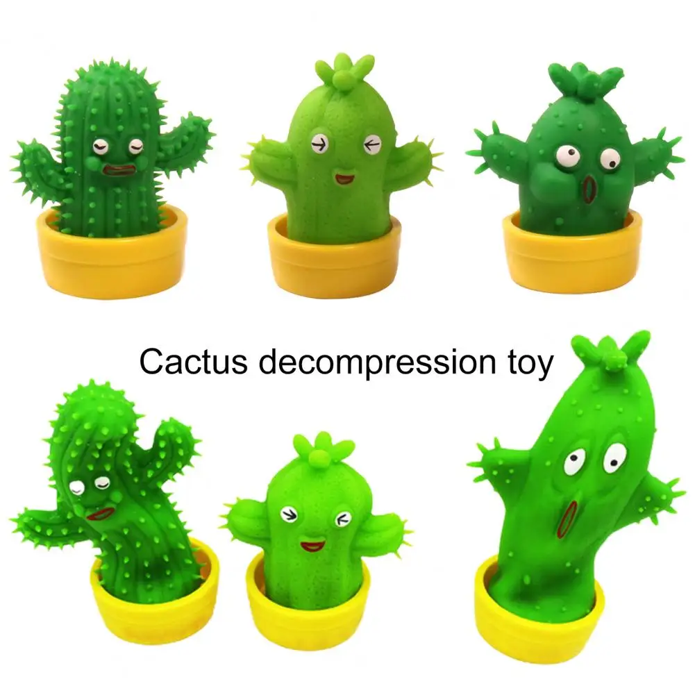 

Cute Potted Cactus Squeeze Toy Soft TPR Stretchable Pinch Toy Kids Adult Stress Relief Fidget Toy Decompression Gift