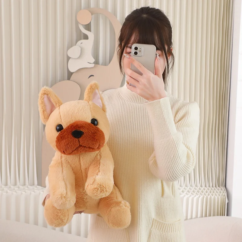 Кукла французского бульдога 34/42 см искусственная плюшевая игрушка милые