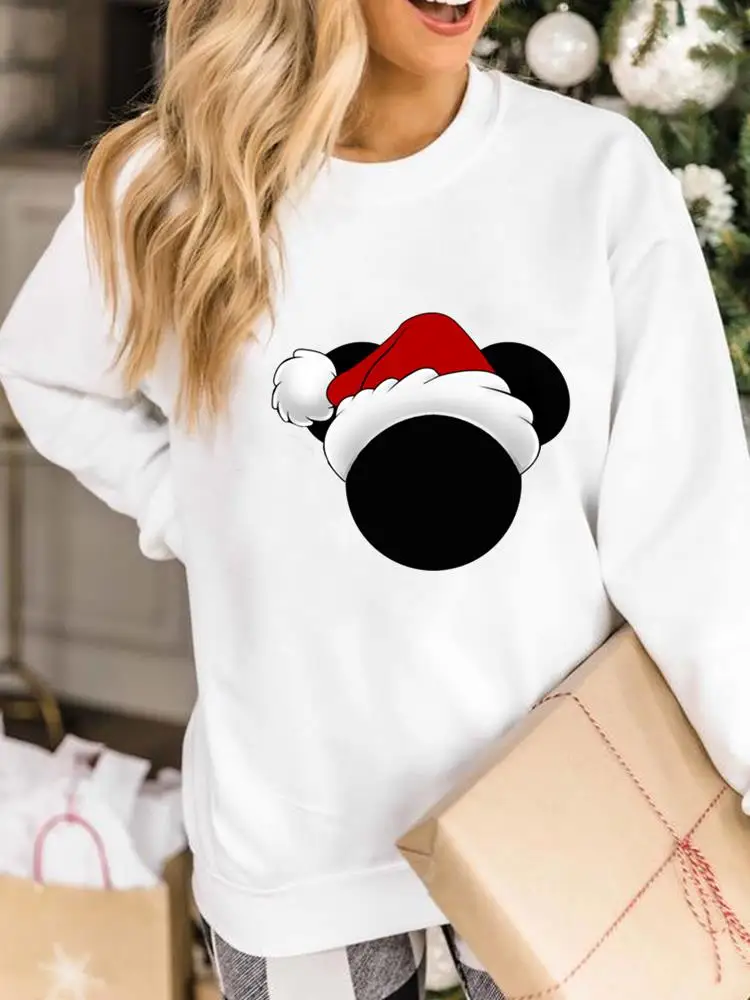 

Модная одежда с надписью "Merry Christmas" на новый год, женские милые стильные трендовые женские пуловеры с ушками для праздника, свитшоты с графич...