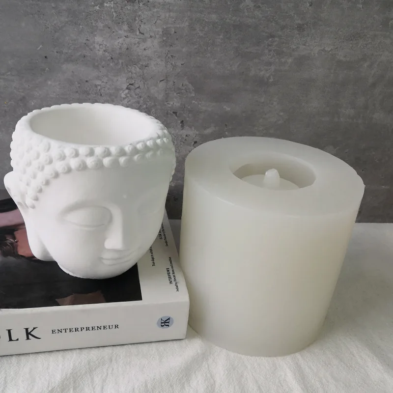 

Silicone Mold for Concrete Creative Buddha Shape Concrete Cement Flower Pot Silicone Mold DIY Gypsum Resin Drop Glue Mold