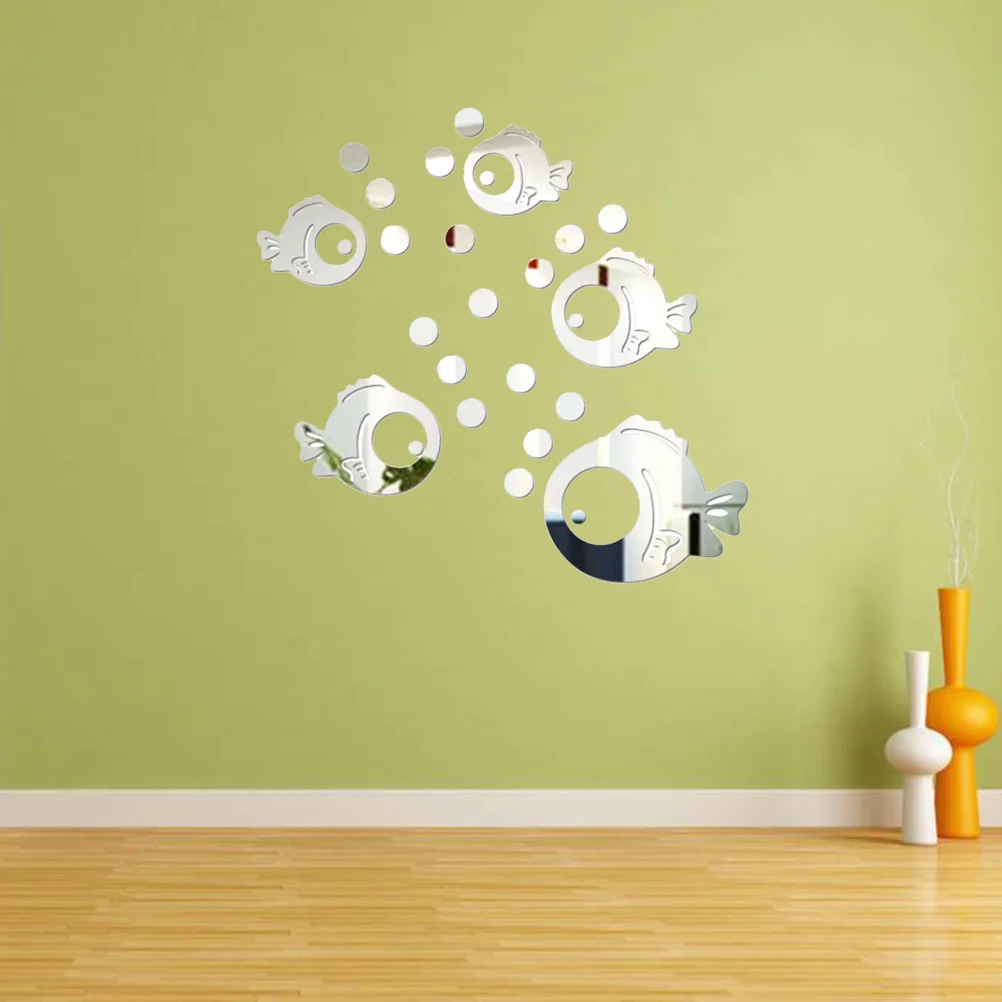 

Wall Stickers Mirror Acrylic Decals 3D Sticker Decor Removable Decal Diy Room Bubble Living Adhesive Mural Tiles Backdrop