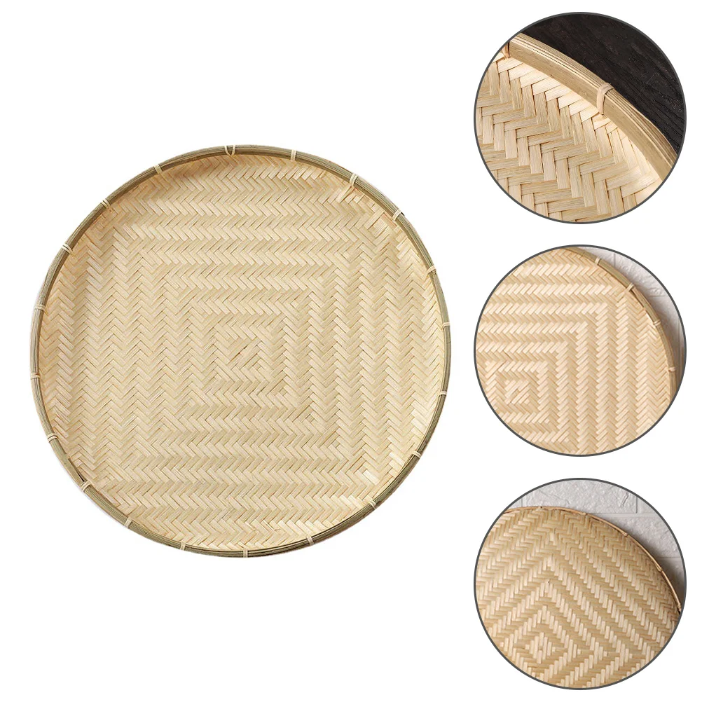 

Плетеная корзина, плетеная бамбуковая корзина для фруктов, круглая миска для хранения еды, для дома, для мытья, из ротанга, для пикника, морск...