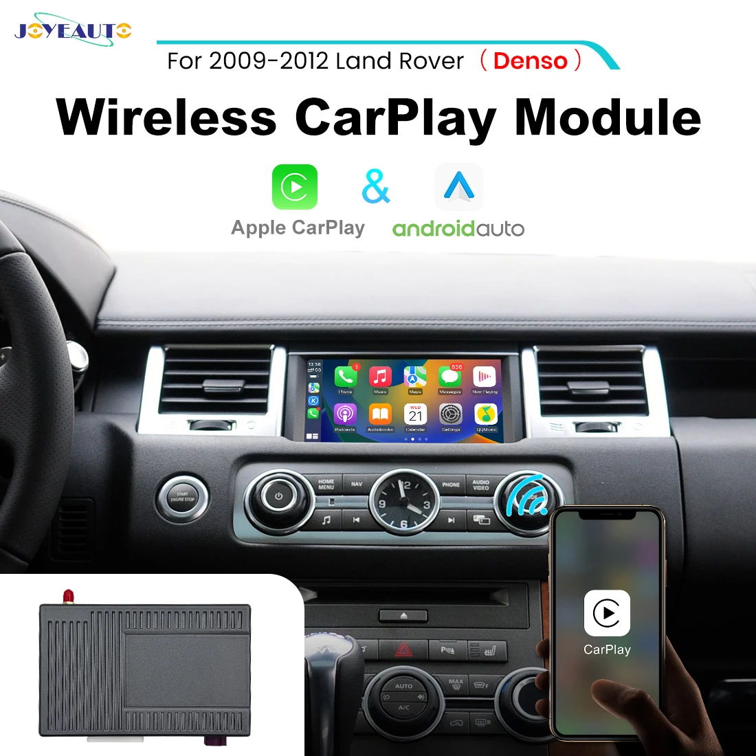 

Беспроводной интерфейс JoyeAuto Apple CarPlay для Land Rover Discovery и Range Rover 2009-2012, Android Auto Mirror-Link AirPlay Box