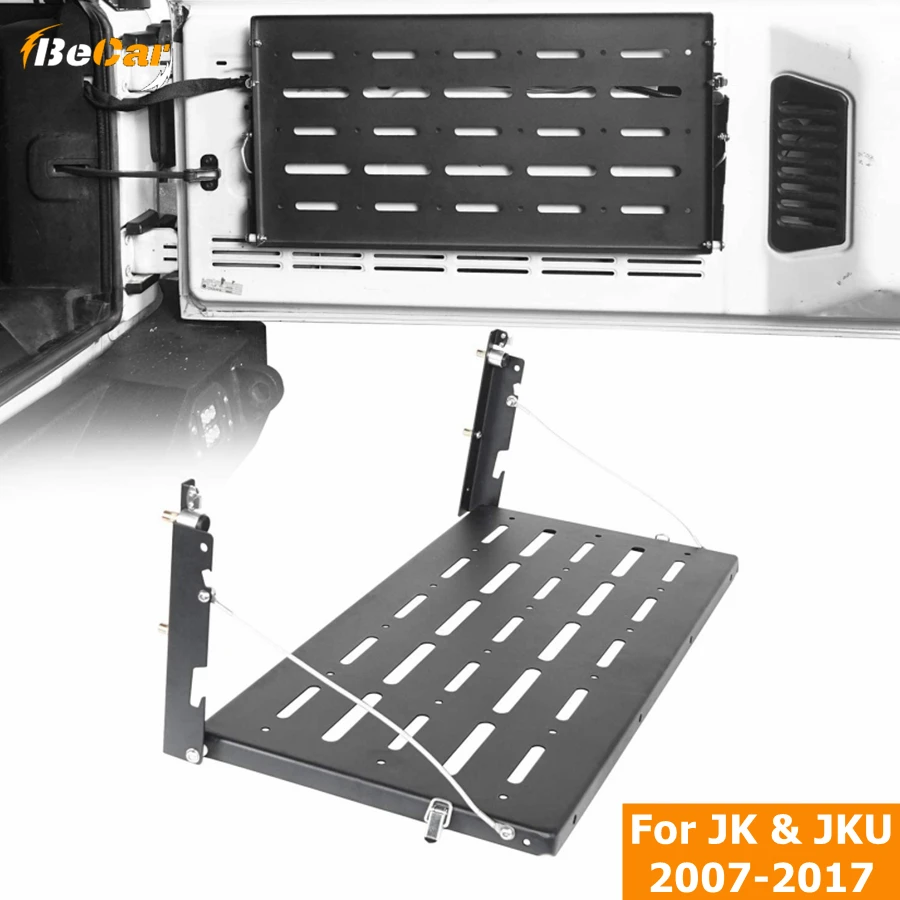

Складная металлическая стальная задняя дверь для Jeep Wrangler JK & JKU 2007-2017, стол для внедорожника, полка для хранения