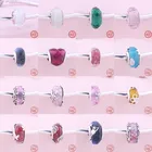 Новый 925 пробы серебряные бусины из муранского стекла цветок соты синий розовый шарм подходят оригинальный браслет Пандора DIY женский ювелирный подарок