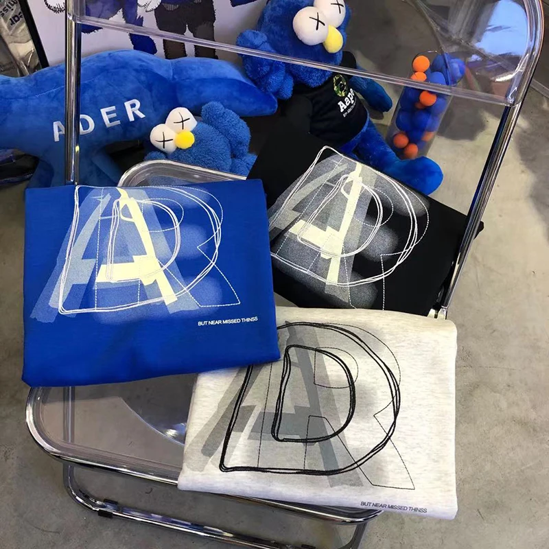 ADER ERROR 2021SS Little Fox Embroidered Sweatshirt AD Reversible Ader Error Box Crew Neck | Мужская одежда