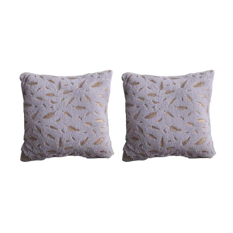 

Feather Bronzing Plush Pillow Cover Home Nordic Sofa Cushion Office Cushion Cover