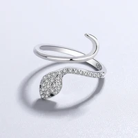 real 925 sterling silver cz snake ring for fashion women party cute fine jewelry minimalist accessories 2022 gift