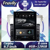 fnavily 9 7 android 10 car radio for toyota vios yaris video navigation dvd player car stereos audio gps dsp bt 4g 2007 2012