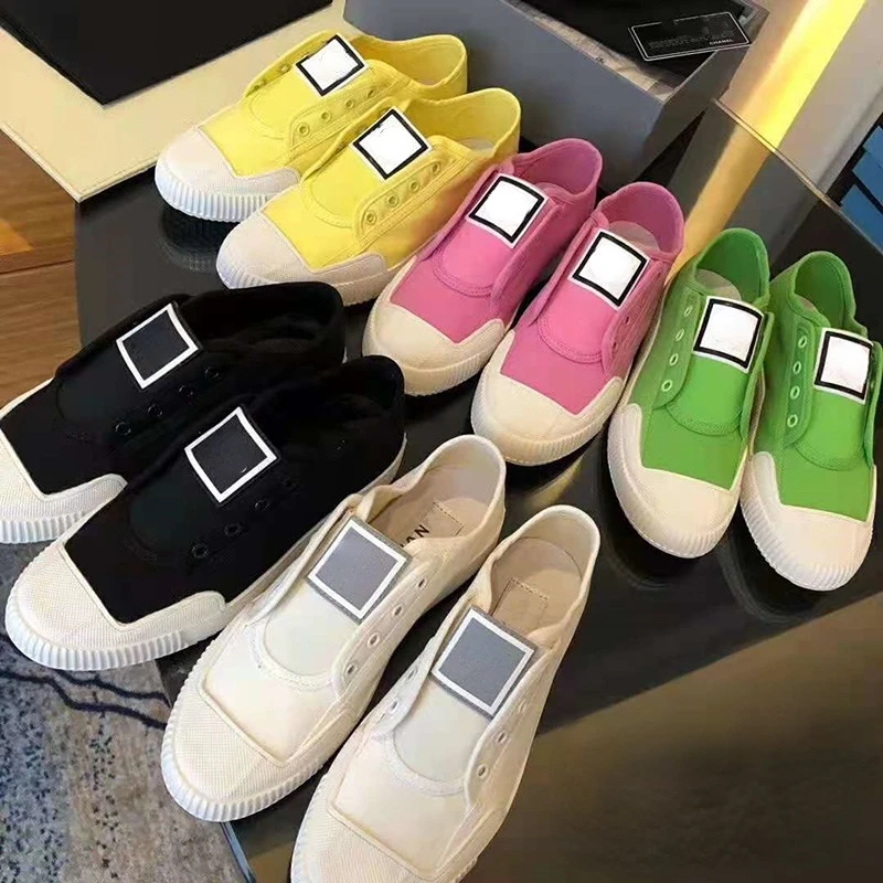 

2022 New Summer Colorful Canvas Shoes Women's Casual Slip-on Shoes Sports White Shoes