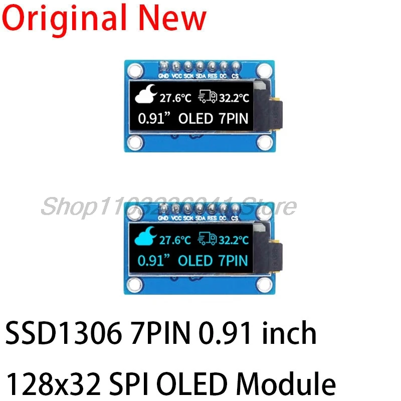 SSD1306 7PIN 0 91 дюйма 128x32 SPI OLED-модуль &quotOLED-дисплей модуль белый синий OLED-экранная
