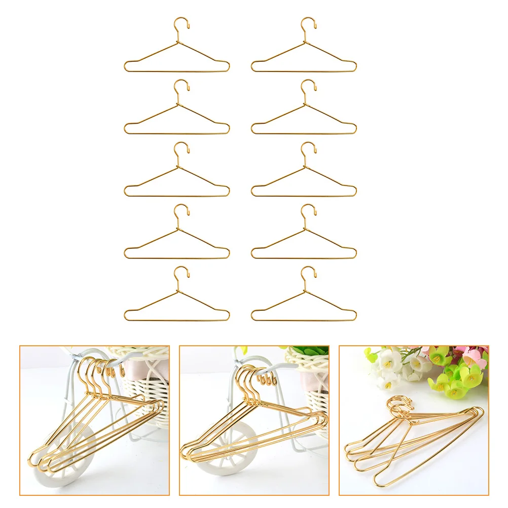 

10 Pcs Toy Hanger Storage Hangers Dolls Clothes Racks Metal Wardrobe Supplies Closet Drying Dress Towel