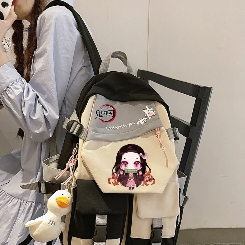 

Anime Demon Slayer Backpack Nezuko Kawaii Cartoon ins School Bag for Adults Large Capacity Manga to Travel Daily Girls' Bookbags