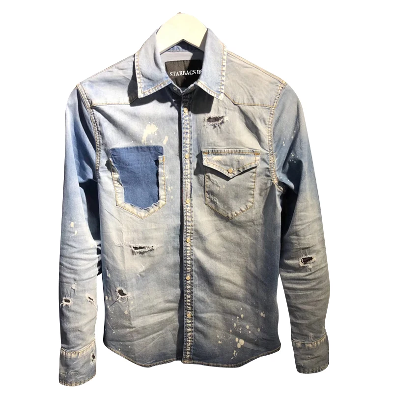 2022 New Starbags DSQ Fall/Winter Men's casual, slim, long-sleeved denim shirt Jacket