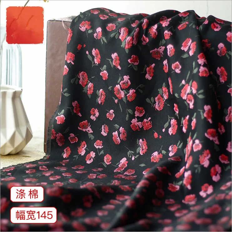

New Yarn-dyed Broken Flower Small Red Flower Jacquard Autumn /Winter Women's Suit Jacket Woven Luggage Shoes Fabric