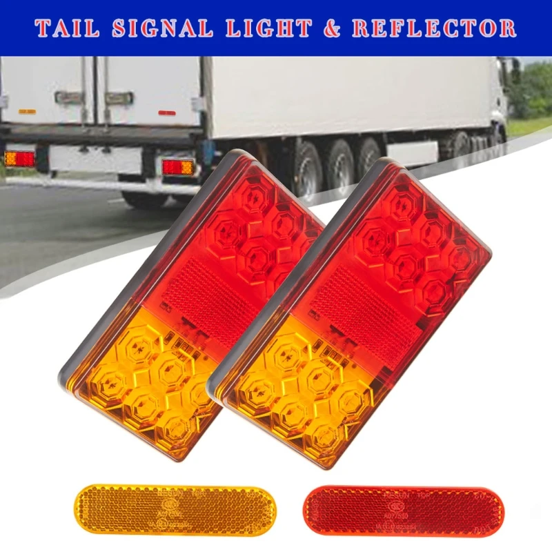 

4pcs/set Tail Lights12 LED Stop Rear Tail Brake Reversing Turn Indiactor ATV Car Trailer Taillight with Mark
