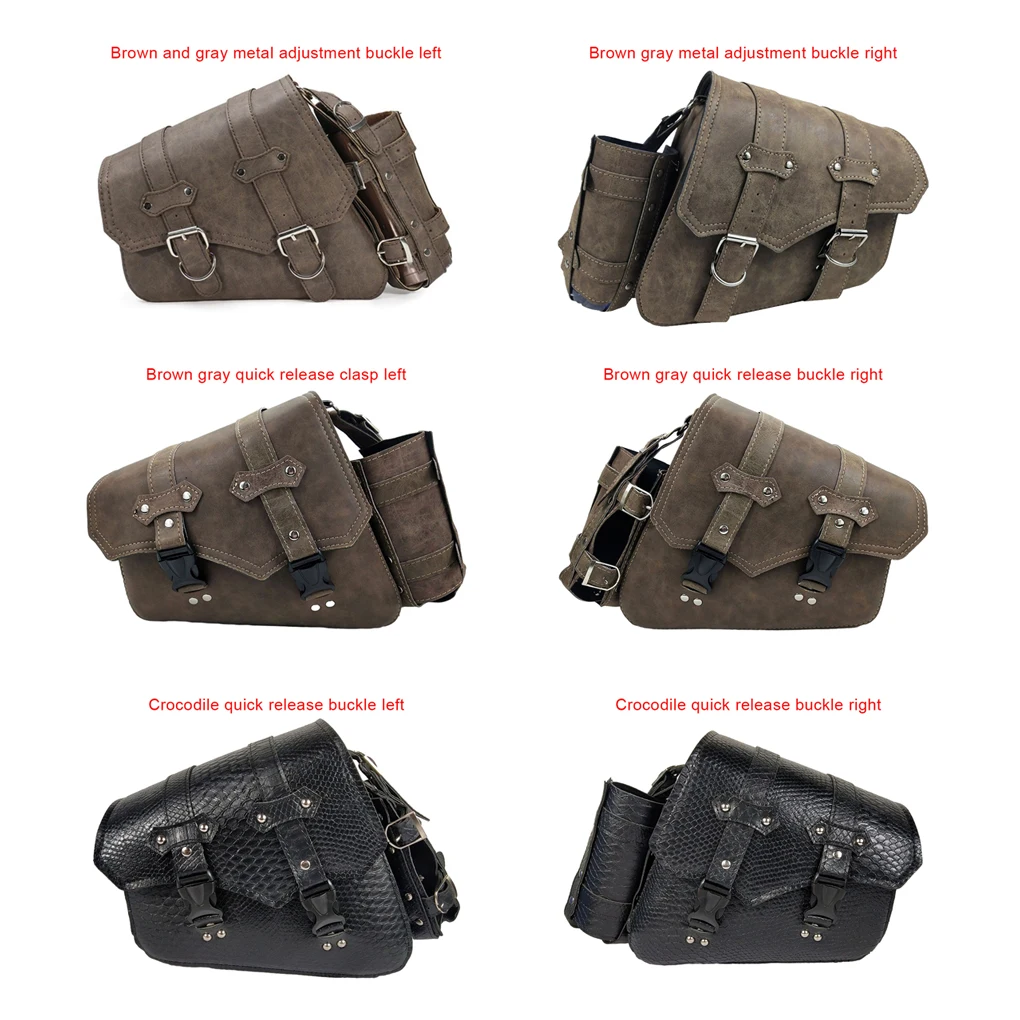 

PU Leather Motorbike Saddlebag Replacement Rainproof Sunproof Decorative Triangular Vintage Motorcycle Saddle Bag