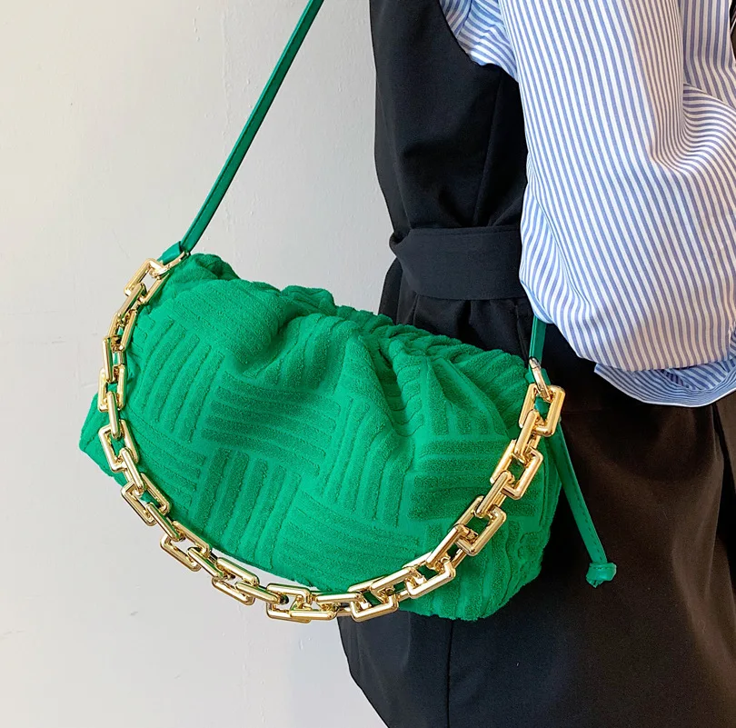 

CGCBAG Solid Pleated Women Fashion Shoulder Bags 2022 Simple Canvas Luxury Crossbody Bags Casual Designer Female Handbag Clutch