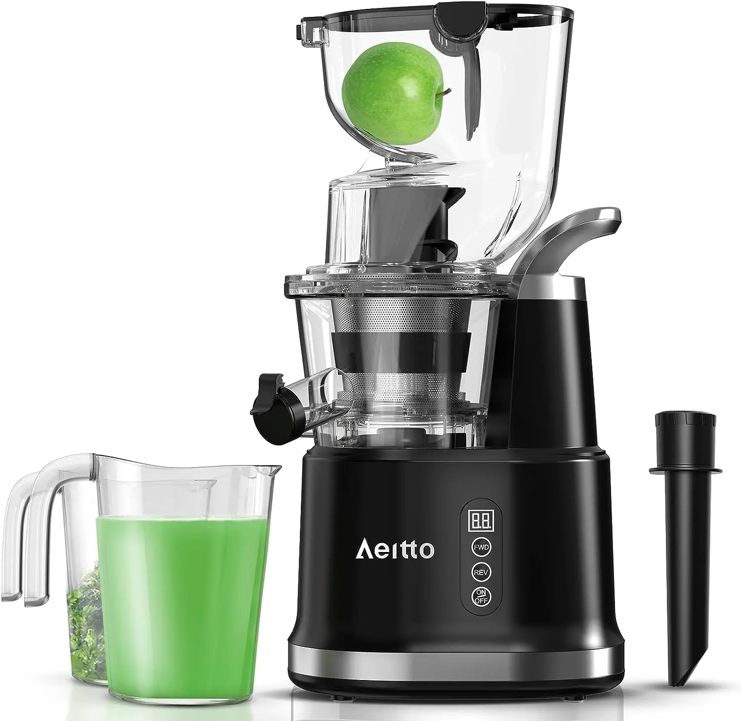 

Masticating Juicer Machines, Aeitto Cold Press Juicer, Whole Vertical Juicer with Big Wide 83mm Chute, Cold Press Juicer for Who