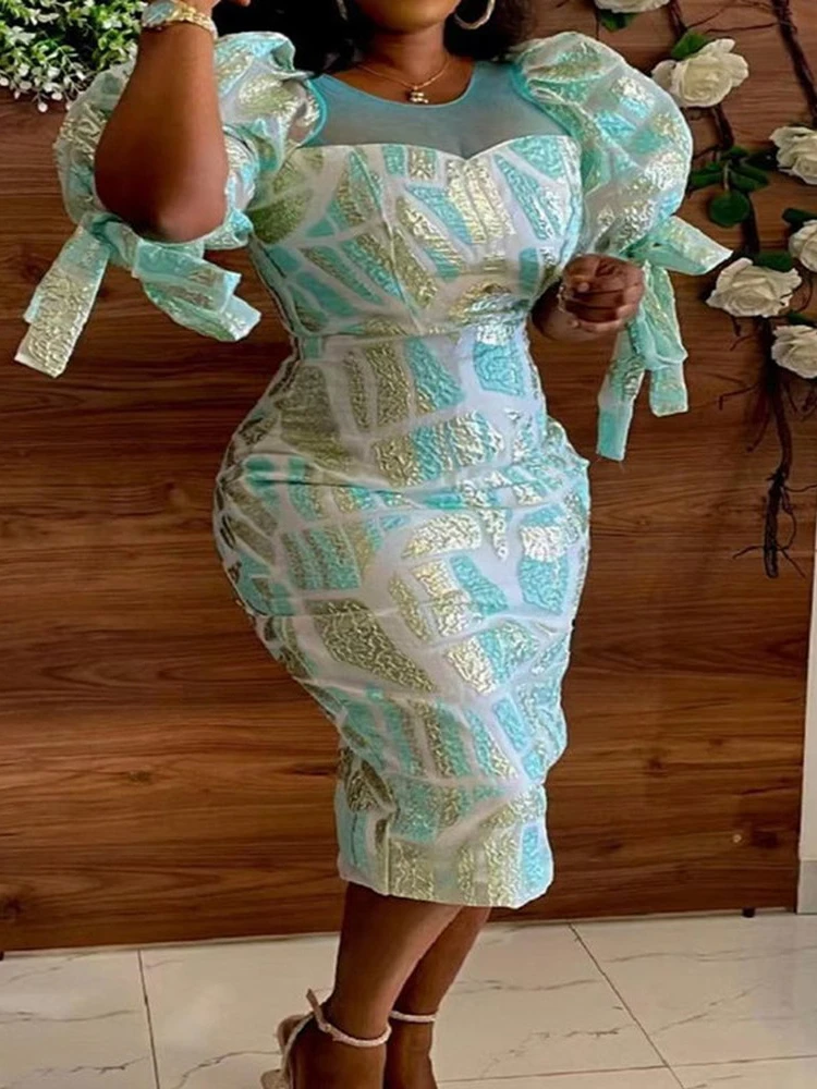 Элегантное женское блестящее платье миди с рисунком шикарное большого размера 3XL