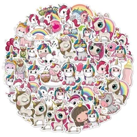 50pcs large unicorn cartoon sticker computer stationery water cup luggage compartment childrens sticker cute sticker pack