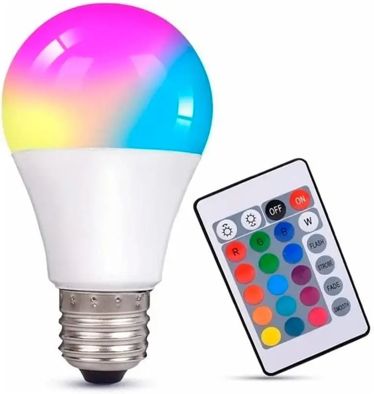 

2023 casa inteligente Lâmpada De Led Colorida RGB Com Controle Remoto Bivolt Para Quarto Bulbo Regulável Base Parafuso 16 Core