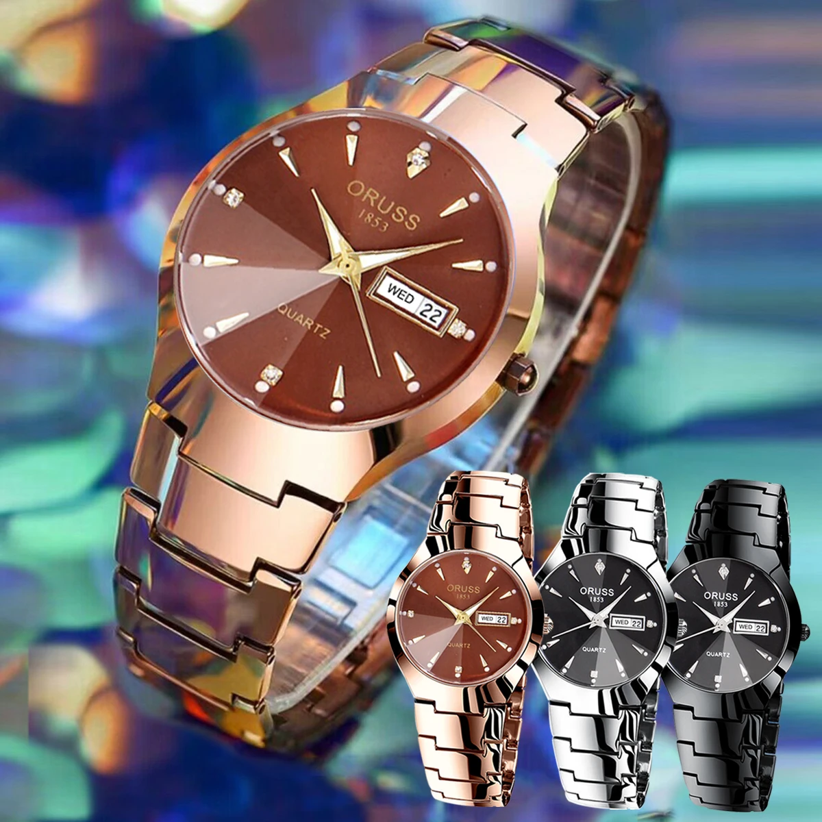 ORUSS брендовые часы для пар мужские кварцевые влюбленных роскошные модные