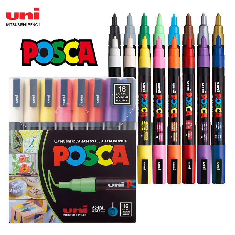 Posca Pc-1m/3m/5m 예술용품 Mercaderes Highlighter For School Stationery Acrylic Graffitti