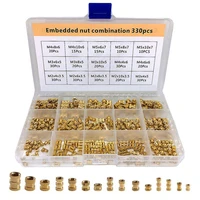 330pcs brass insert nut assortment kit m2 m3 m4 m5 round injection molded copper nut knurled embedded nuts inset accessories