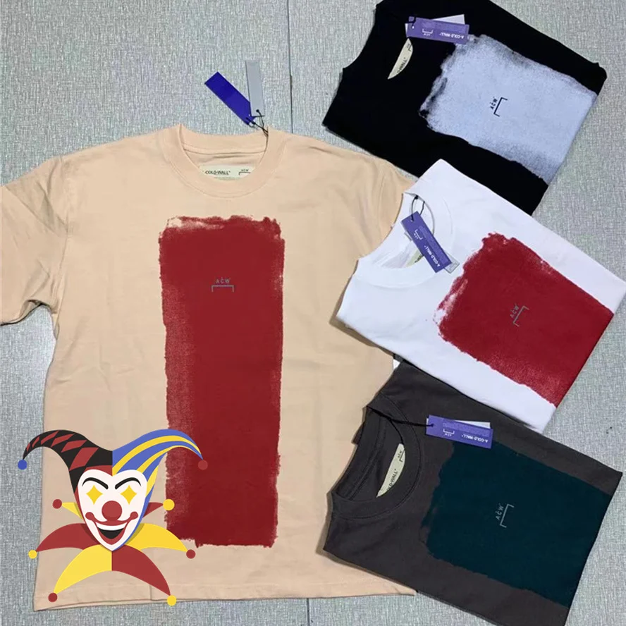 

A COLD WALL* T Shirt Men Women Top Streetwear Industrial Style Color Block Paint Graffiti A-COLD-WALL T-Shirt ACW Top Tee