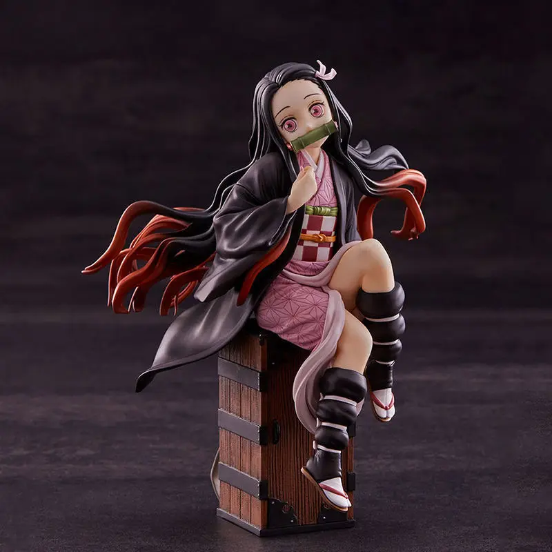 

15cm Demon Slayer Japanese Animation Kamado Nezuko Sitting Audio PVC Figure Collectible Model Ornaments Children's Birthday Gift