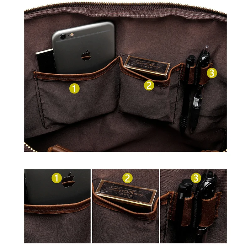2023 Hot Sell Retro Fashion Men Handbags Genuine Leather Shoulder Bag Leather Handbag Sling Bag Men Male Crossbody Bag