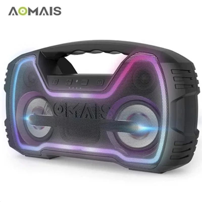 

AOMAIS GO RGB light 30W high-power speaker 40 hours battery life wireless serial subwoofer AUX USB seven-level waterproof speake