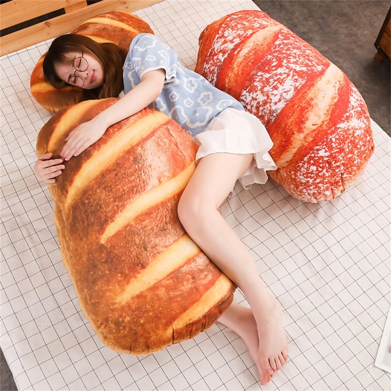 

20/40cm Simulation Bread Shape Stuffed Pillow Toys Throw Pillow for Girls Boys