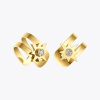 enfashion small star ear cuff stainless steel earrings for women gold color fashion jewelry zircon earring pendientes e211260