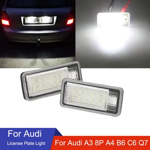 Для Audi A3 светодиодный номерной знак светильник 6000K супер яркий Canbus без номерного знака для Audi S3 A4 S4 B6 A6 S6 A8