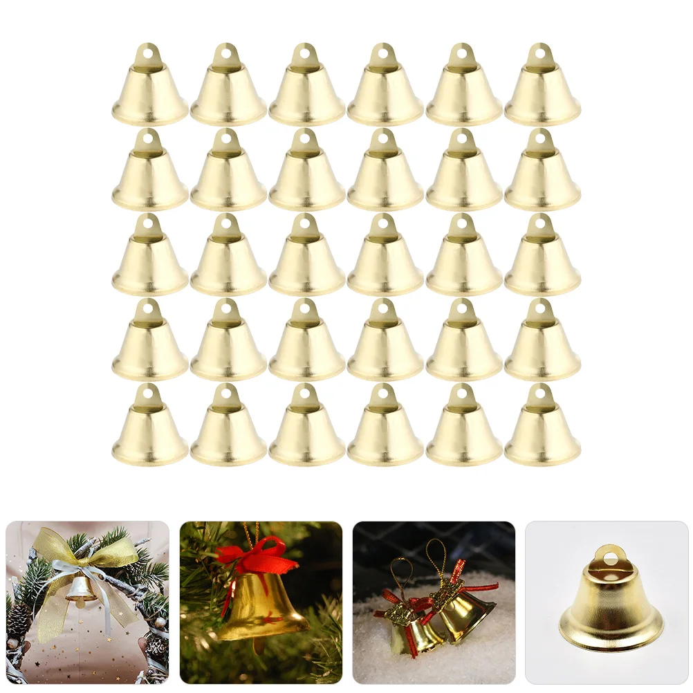

200 Pcs Christmas Tree Decorations Compact Bell Delicate Ornament Metal Charms Iron Hanging