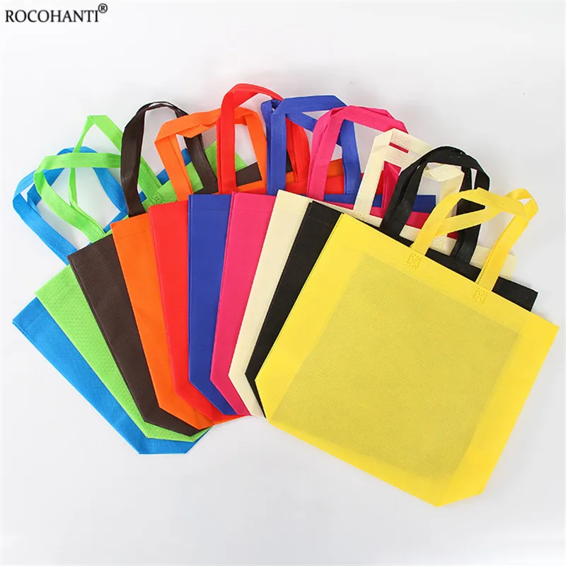 

20x grocery recyclable Horizontal laminated non woven fabric tote bag mixed colors