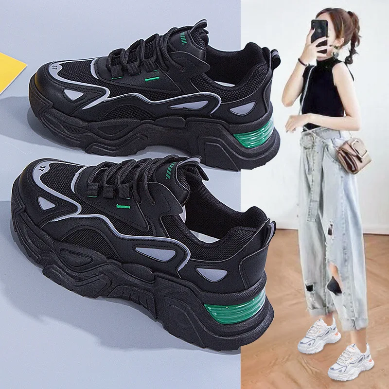 Shoes for Women 2022 Spring New Shoes Women's Ins Tide Breathable All-match Running Shoes Casual Student Sports Shoes Women