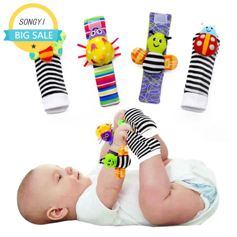 

Baby Rattle Socks Toys Baby Early Education Cartoon Cute Toy Rattle Girls Boys Learning Toys Socks Wrist Strap 0-3 Years Old