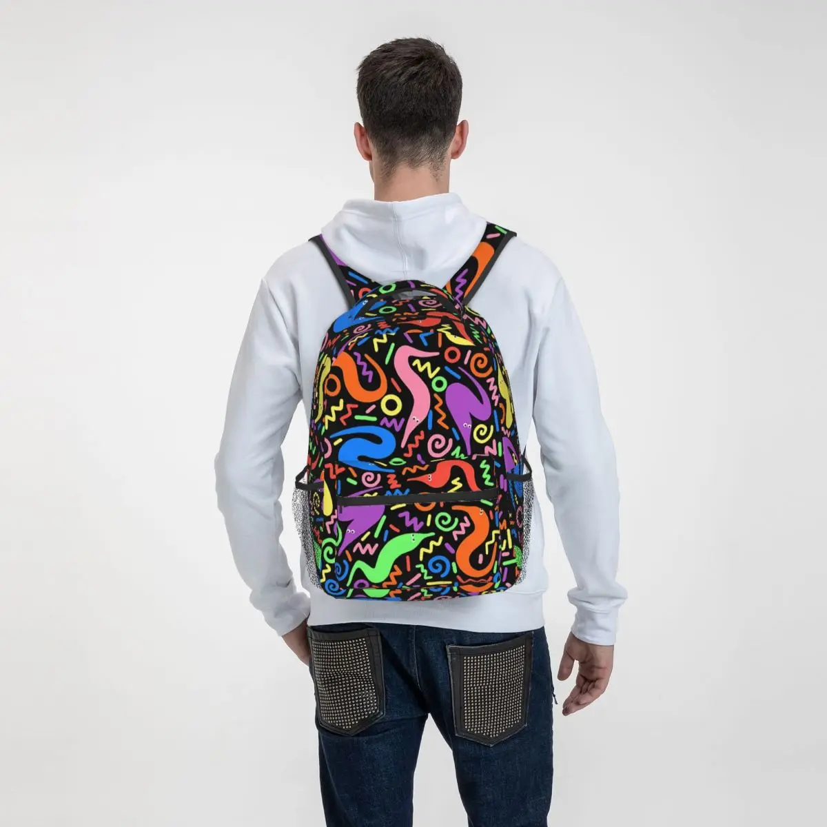 Рюкзак для боулинга в стиле ретро повседневная школьная сумка с принтом червя на