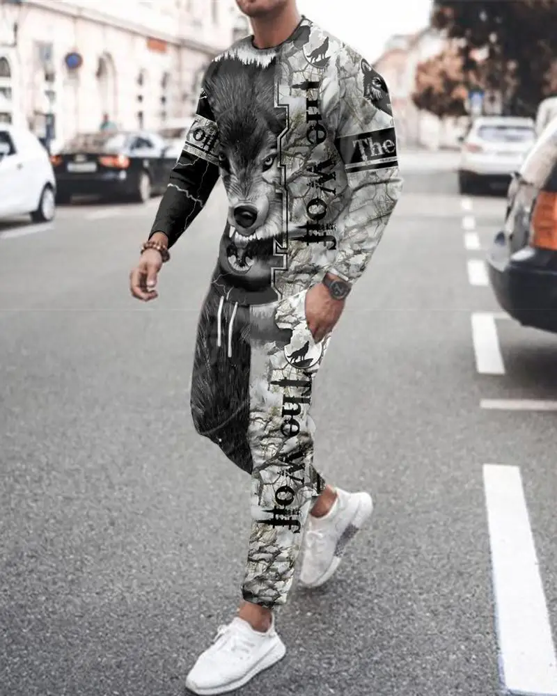 Summer Men Sets Trousers Lion Print Male Clothing Streetwear Two Piece 3D Printed Casual Tracksuit Oversized Beach Sportwear