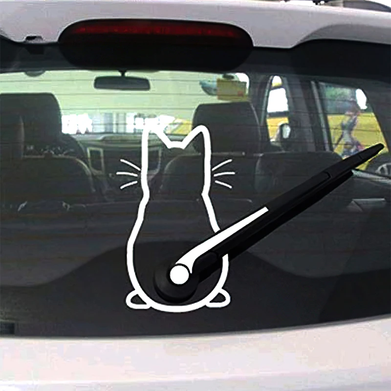 

Kitty Sticker Car Windshield Wiper Cat Decal Personalized Waterproof Auto Parts After The File Glass Sticker Cutting Vinyl Decal