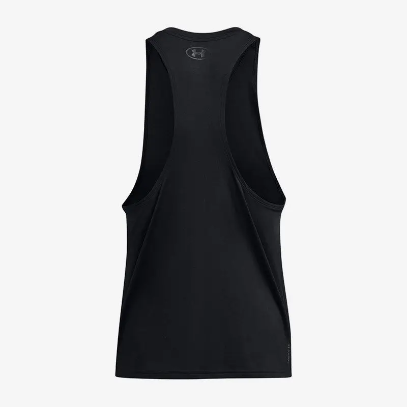 Фото Спортивная майка Under Armour 1382802-001 черная, дышащая, свободного кроя, для фитнеса, без рукавов, влагоотводящая, модель 2026 года №4