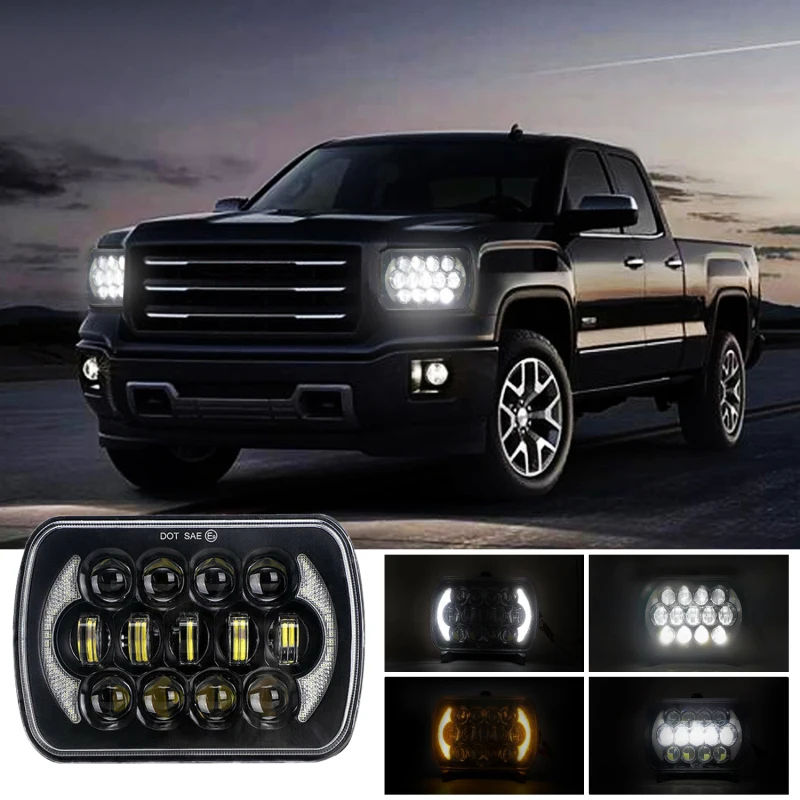 

2PCS Car Headlight 300W 5X7" 7x6 inch Rectangle H4 LED Headlight Truck led off-road Work light 30000LM For Wrangler headlight