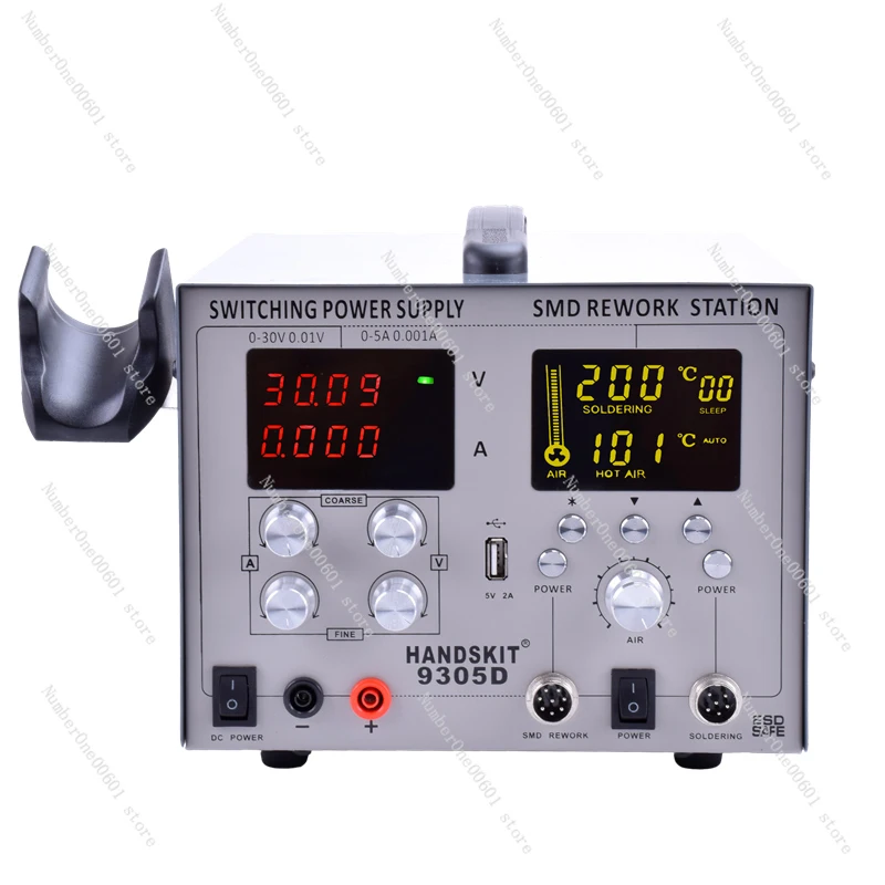 Цифровой паяльник 9305D SMD с термофеном автоматическая паяльная станция для