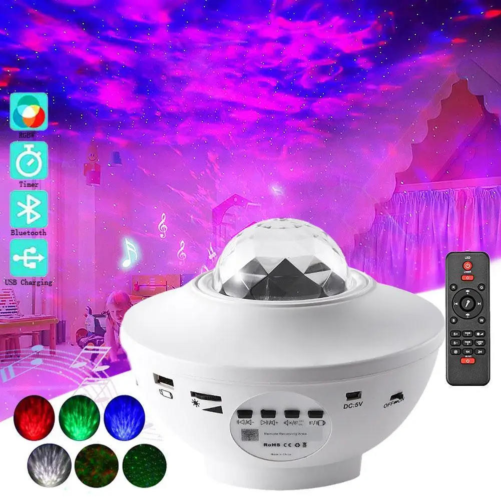 

LED Projector Colorful Star Starry Sky Galaxy Projector Lamp With Music Speaker Night Light For Home Decor Gifts Wholesale