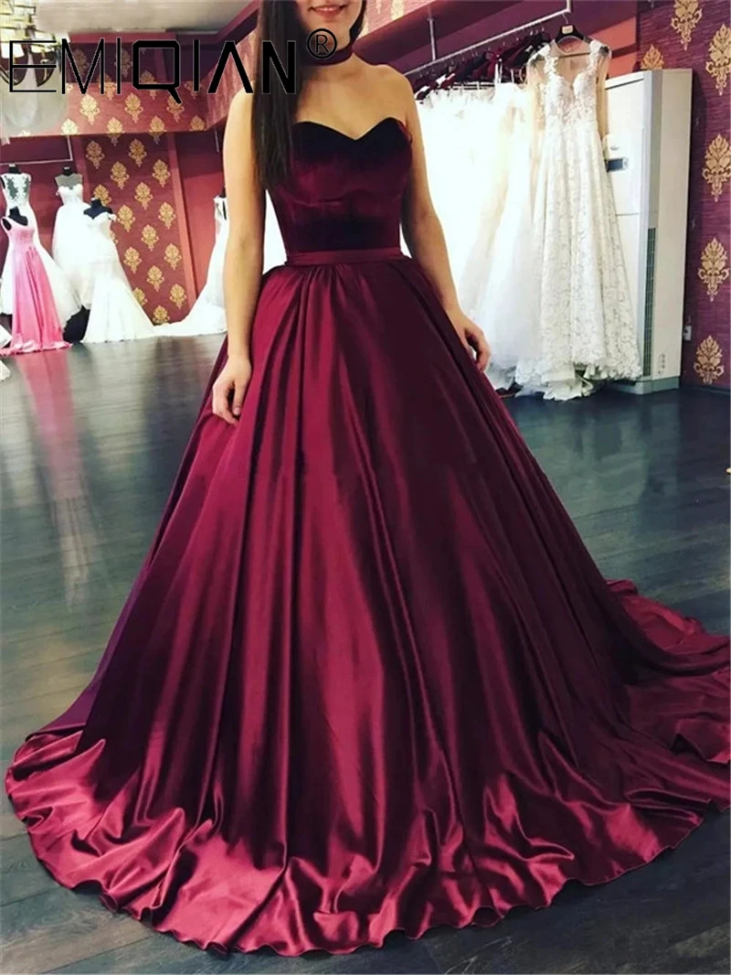 Милое бордовое бархатное платье для выпускного вечера Quinceanera бальное Вечерние
